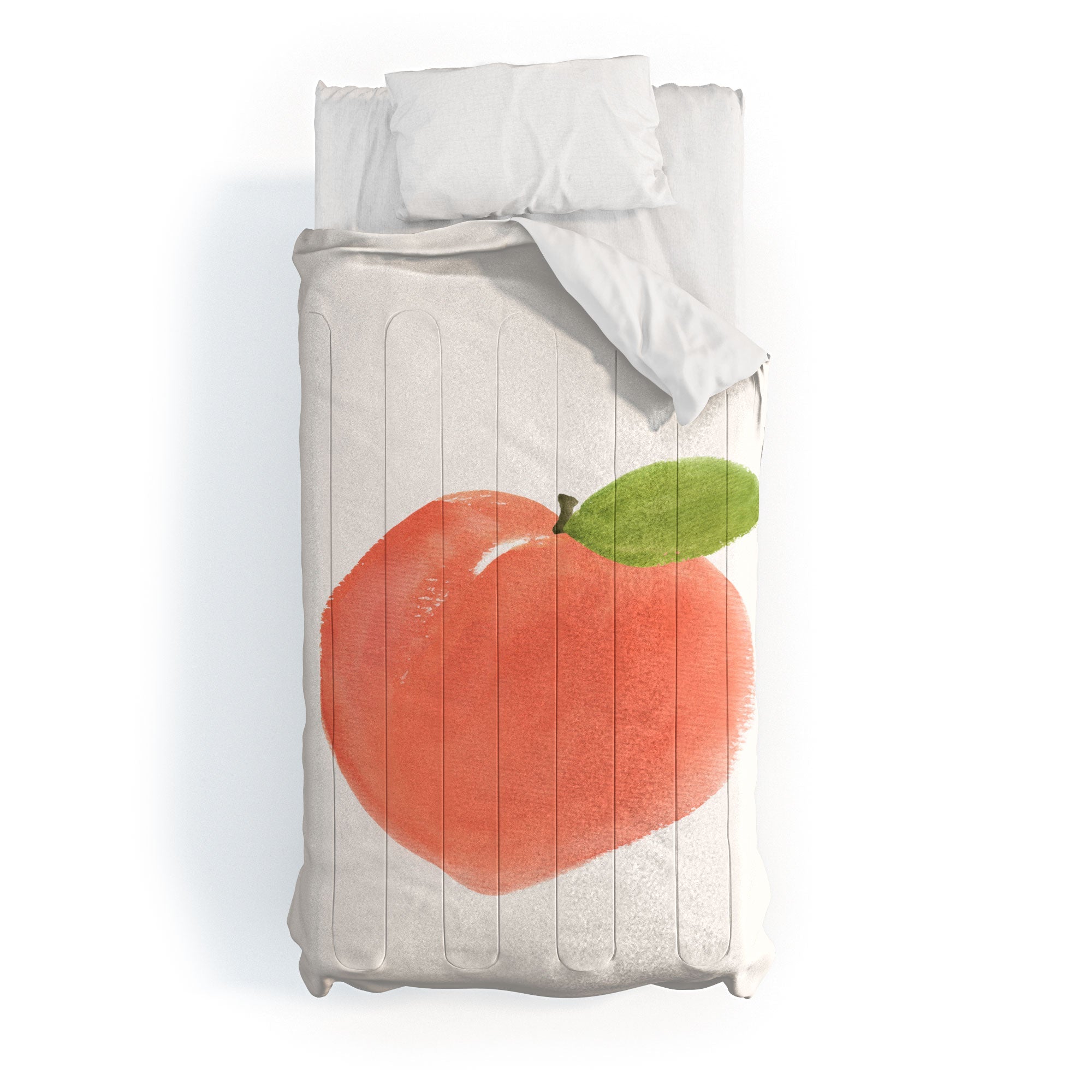 Intemporalis Peach Fruit Watercolor Painting Comforter