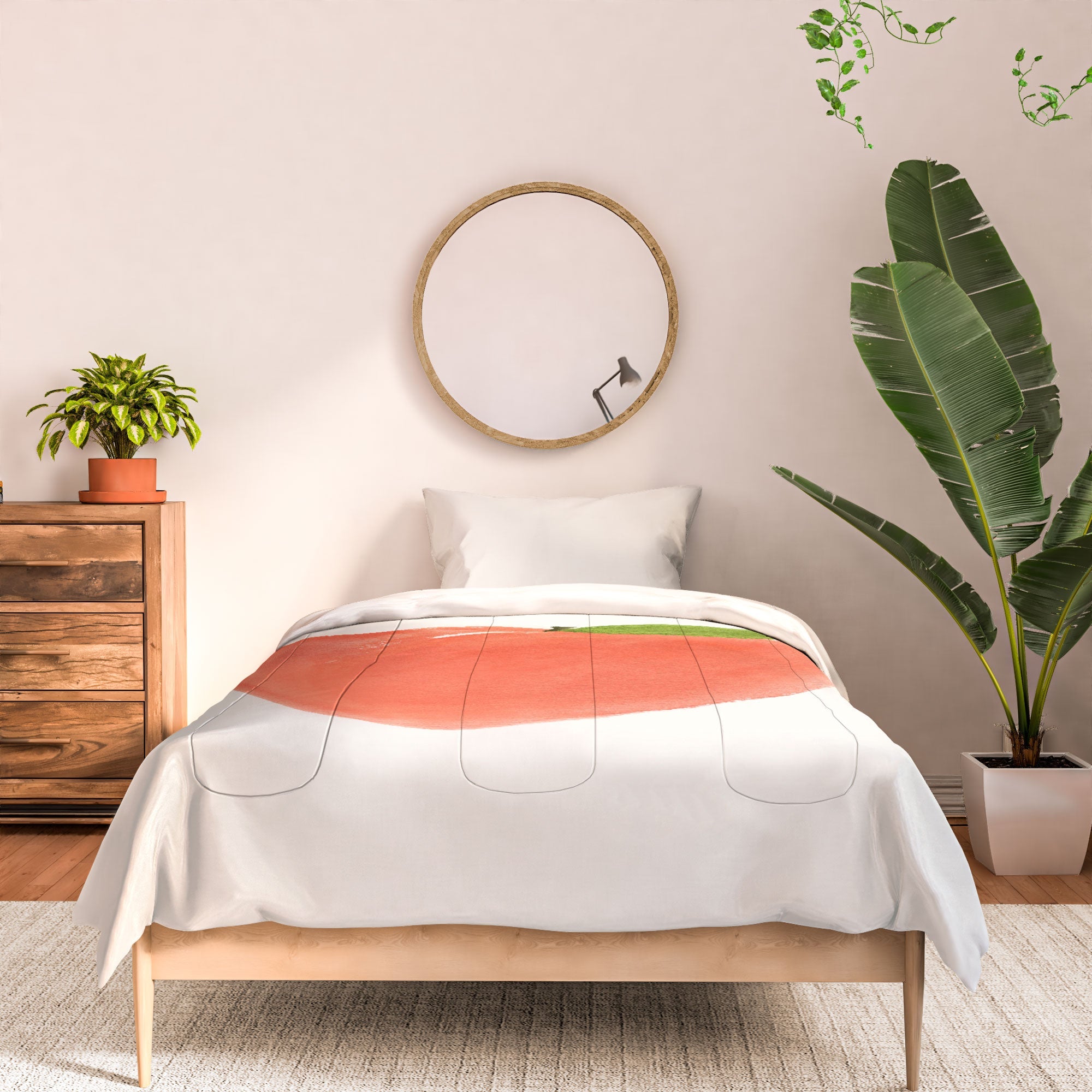 Intemporalis Peach Fruit Watercolor Painting Comforter