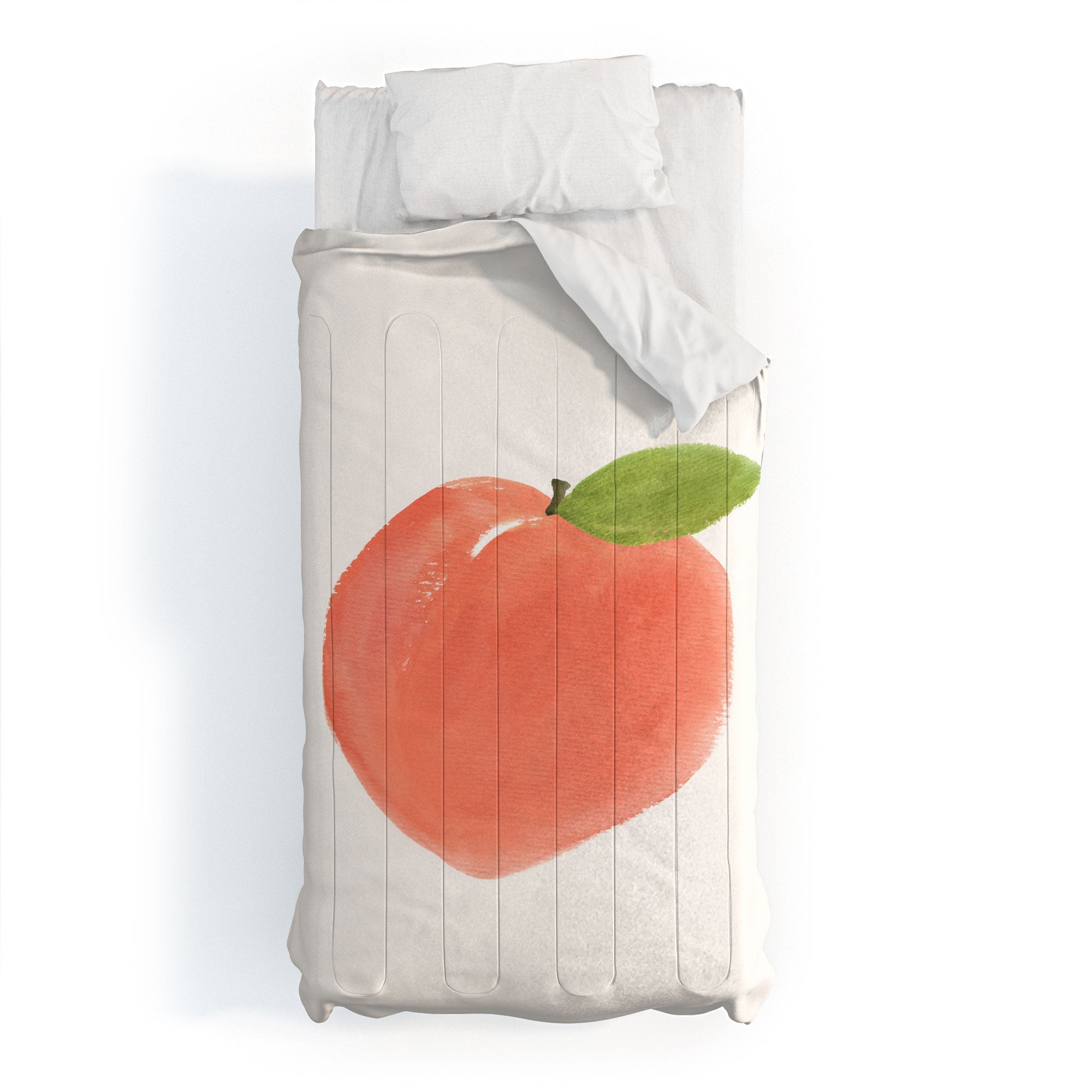 Intemporalis Peach Fruit Watercolor Painting Comforter