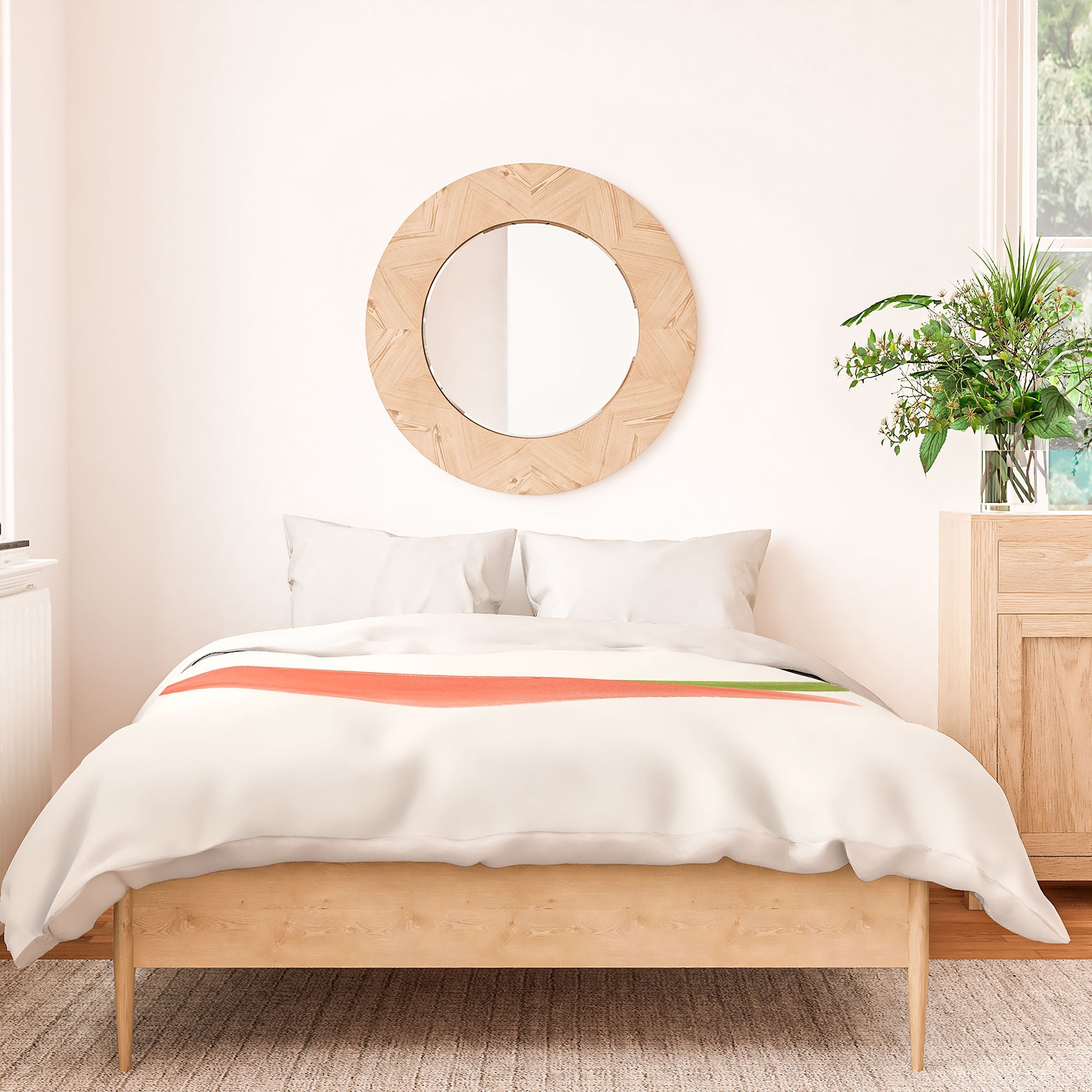 Intemporalis Peach Fruit Watercolor Painting Duvet Cover