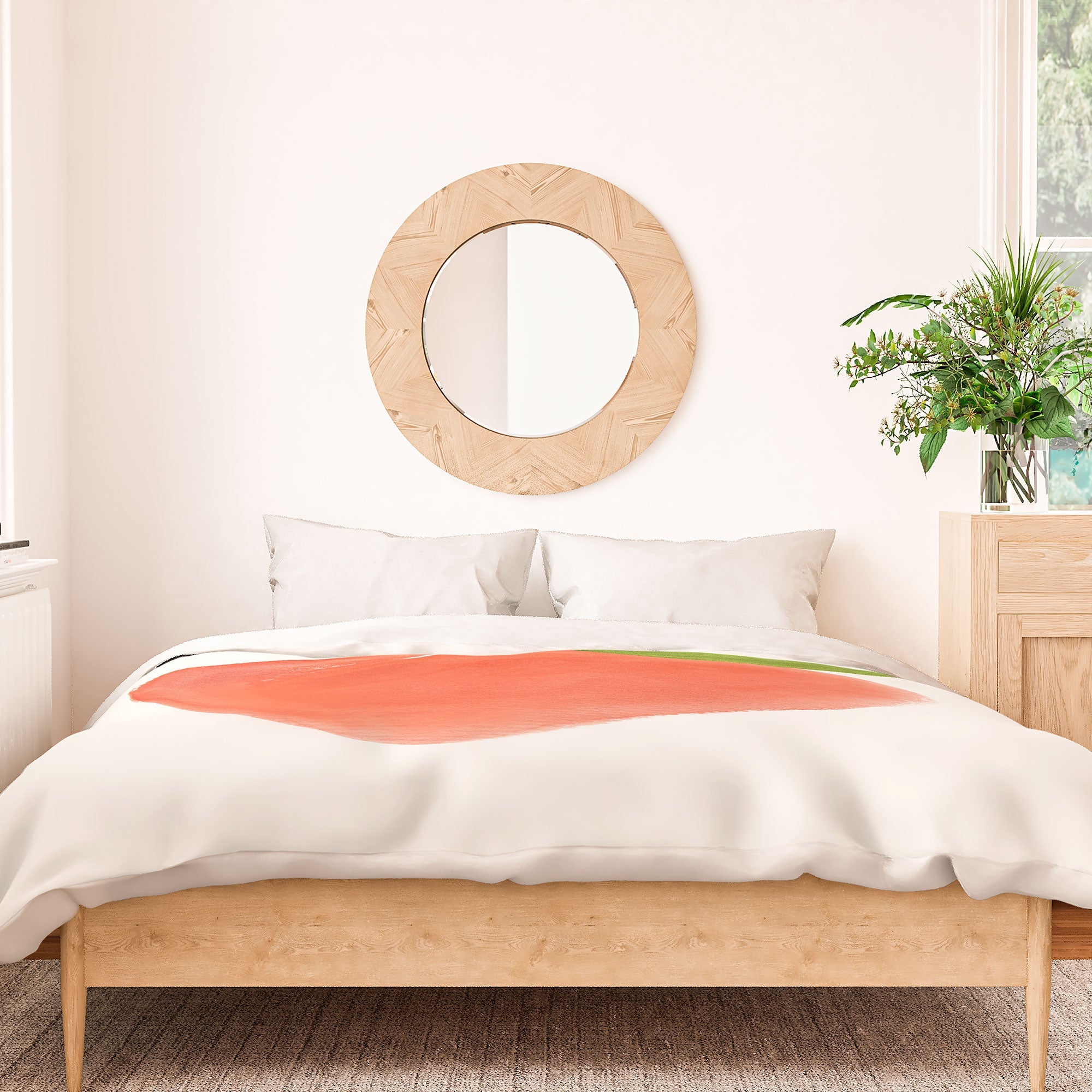Intemporalis Peach Fruit Watercolor Painting Duvet Cover