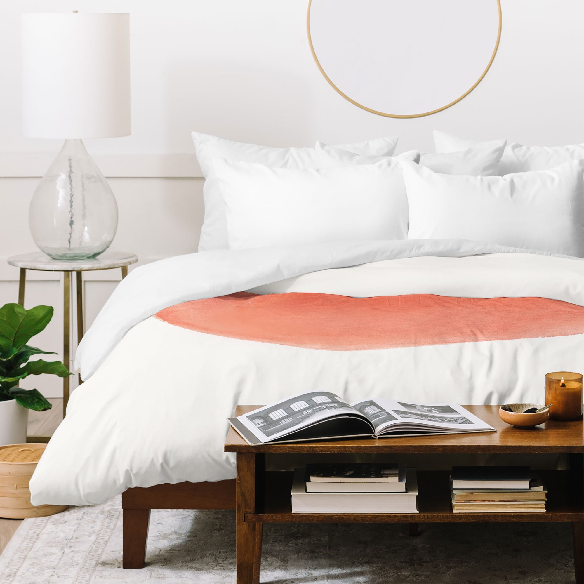 Intemporalis Peach Fruit Watercolor Painting Duvet Cover