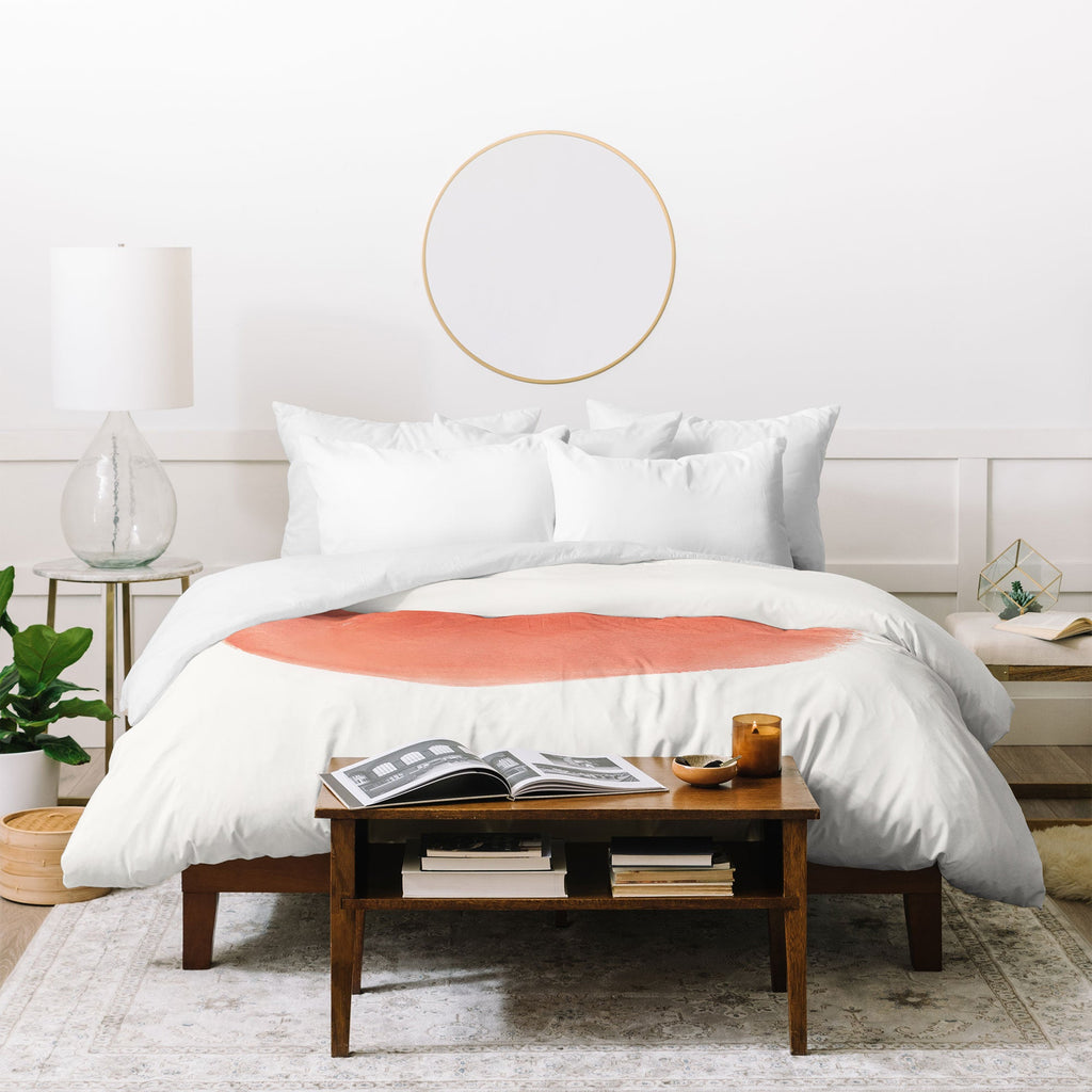 Intemporalis Peach Fruit Watercolor Painting Duvet Cover