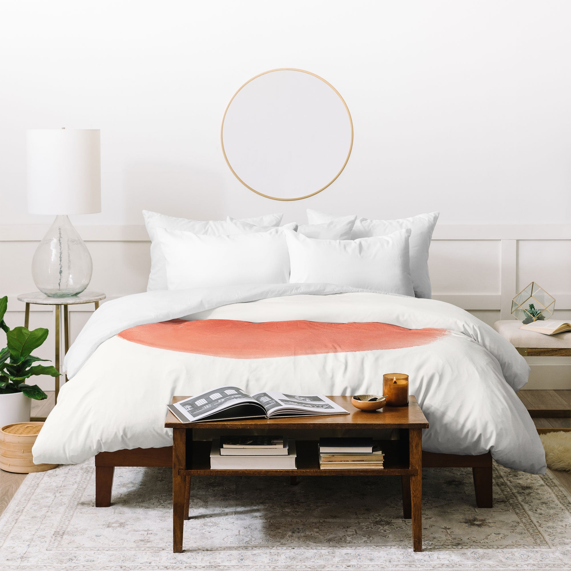 Intemporalis Peach Fruit Watercolor Painting Duvet Cover