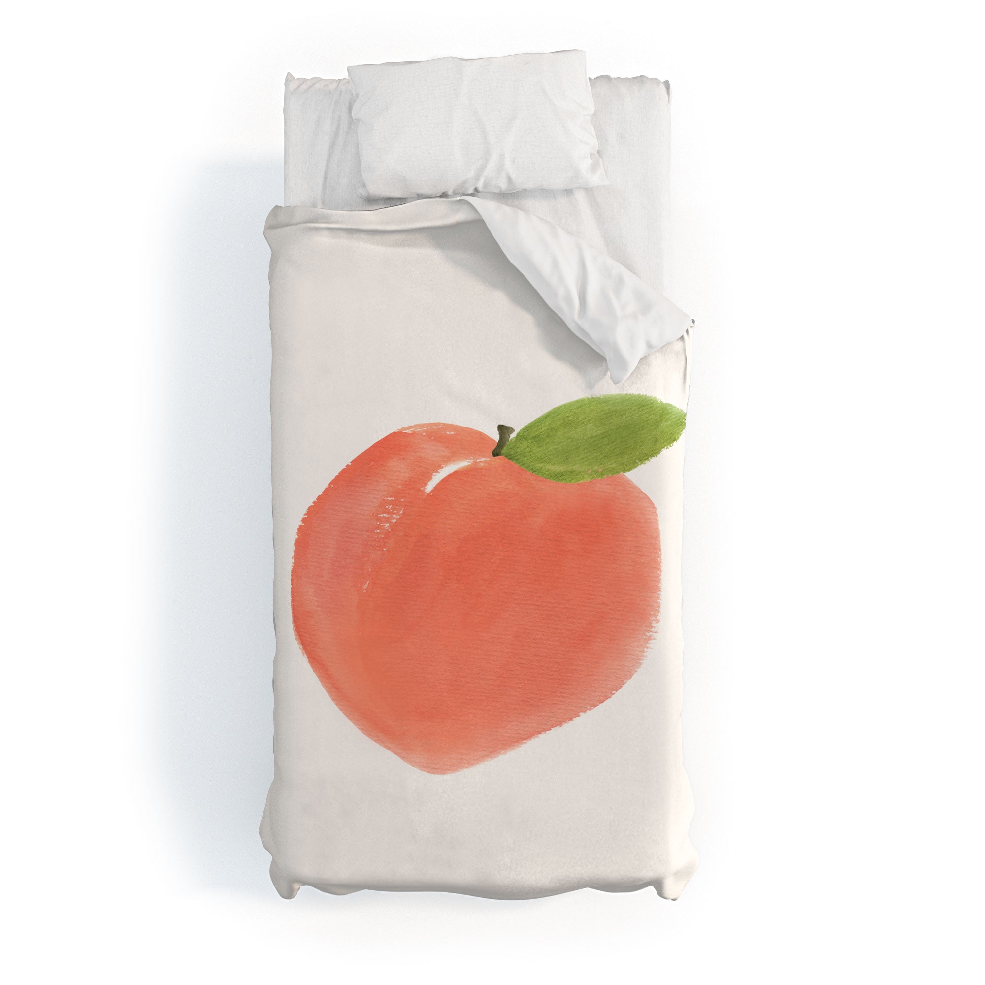 Intemporalis Peach Fruit Watercolor Painting Duvet Cover