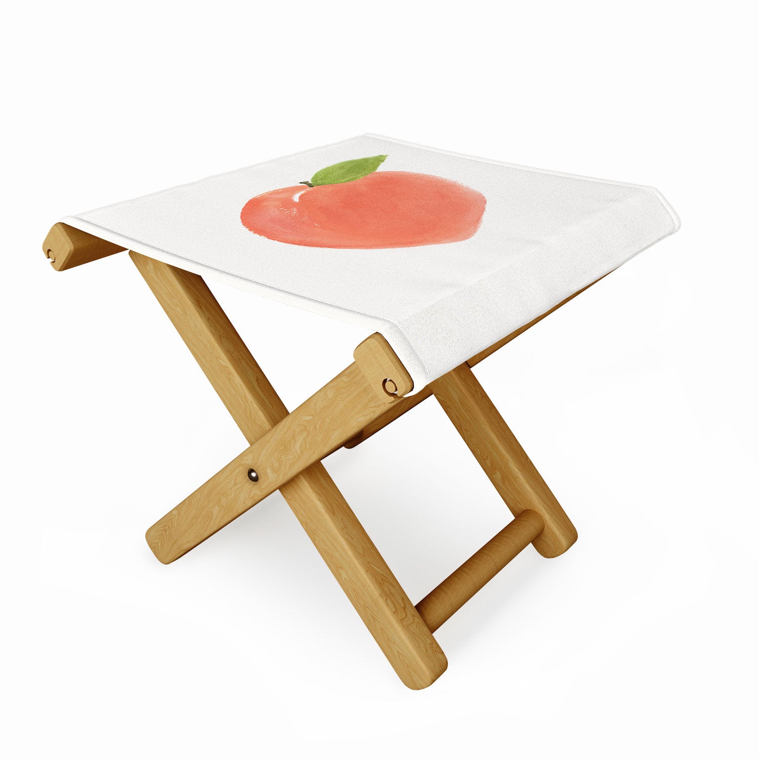 Intemporalis Peach Fruit Watercolor Painting Folding Stool