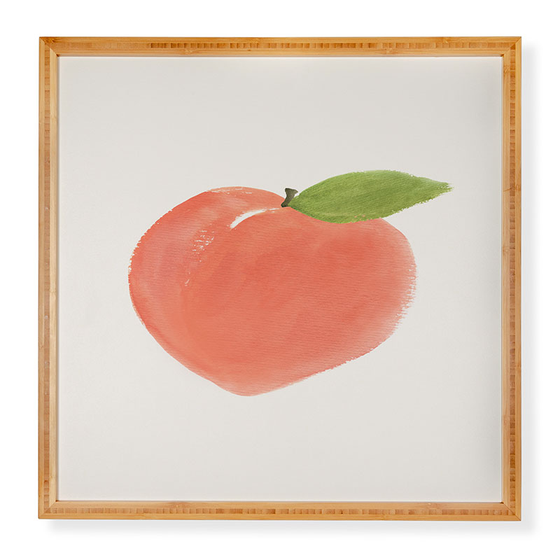 Intemporalis Peach Fruit Watercolor Painting Framed Wall Art