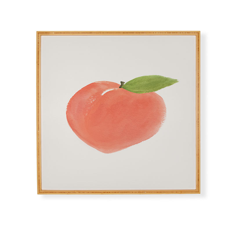 Intemporalis Peach Fruit Watercolor Painting Framed Wall Art