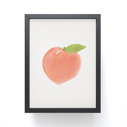 Intemporalis Peach Fruit Watercolor Painting Framed Mini Art Print