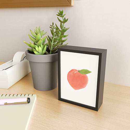 Intemporalis Peach Fruit Watercolor Painting Framed Mini Art Print