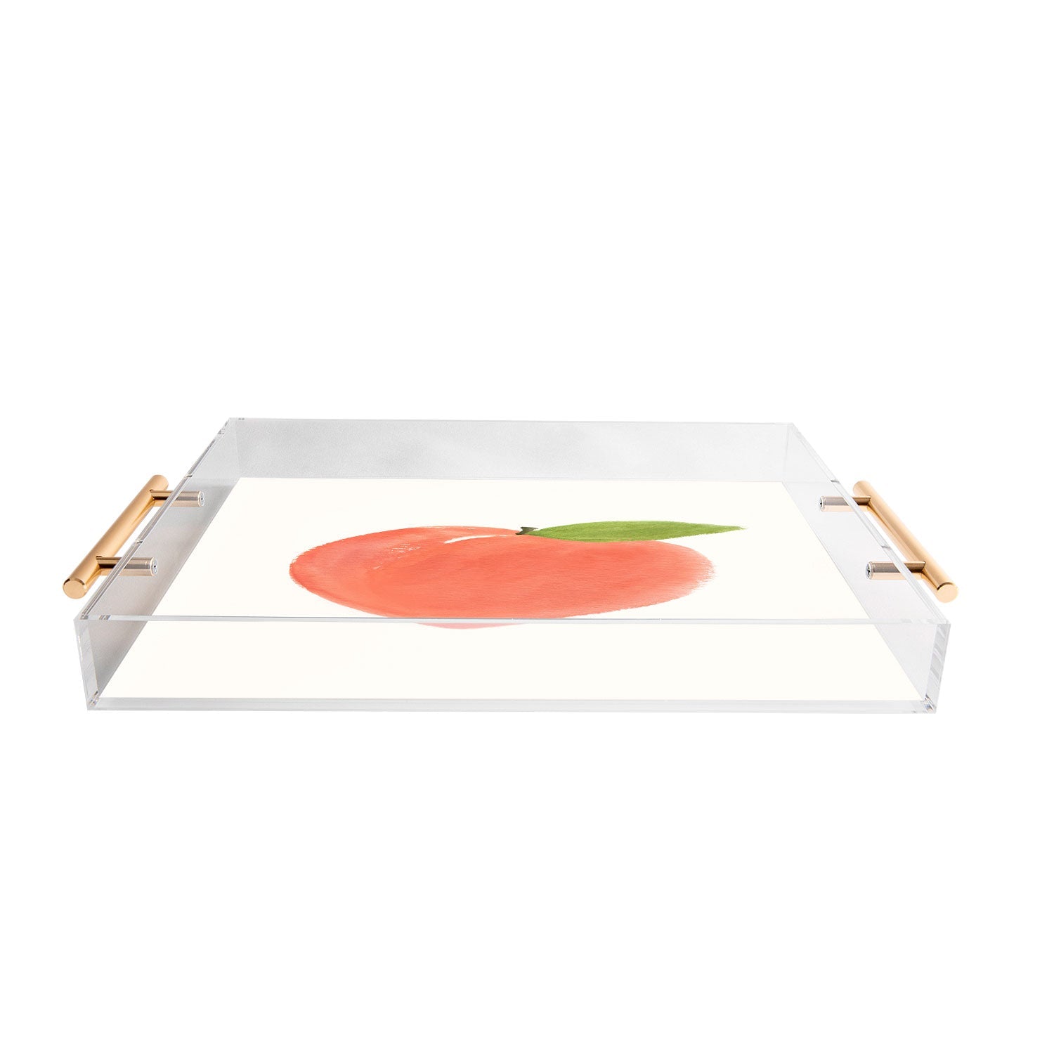 Intemporalis Peach Fruit Watercolor Painting Acrylic Tray