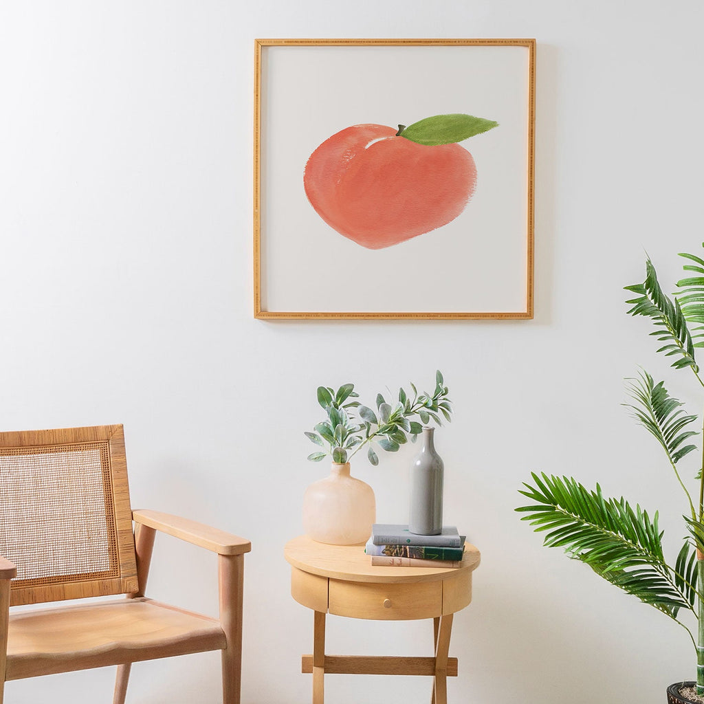 Intemporalis Peach Fruit Watercolor Painting Framed Wall Art