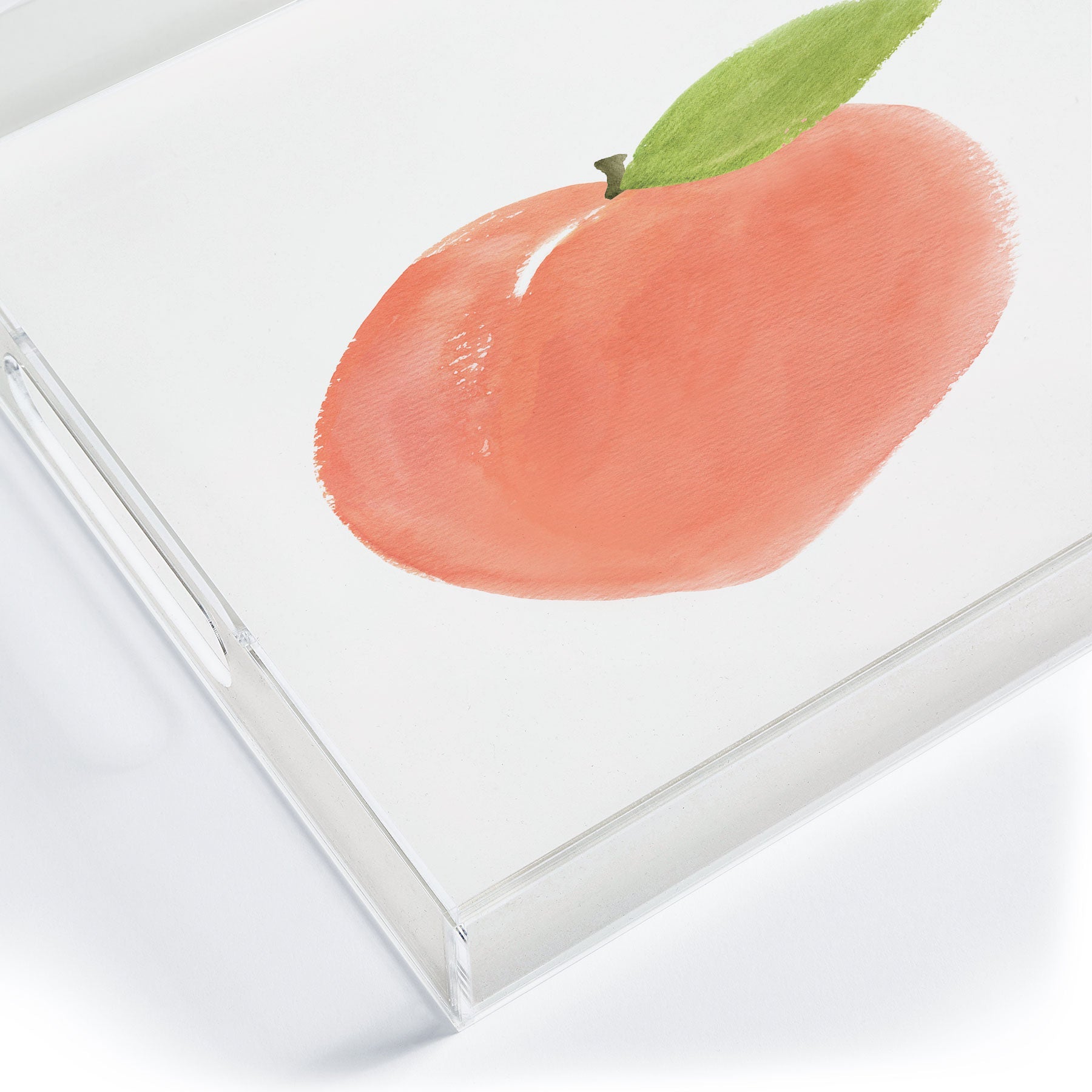 Intemporalis Peach Fruit Watercolor Painting Acrylic Tray