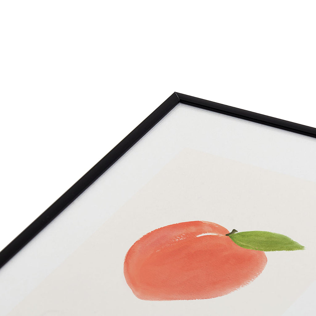Intemporalis Peach Fruit Watercolor Painting Metal Framed Art Print