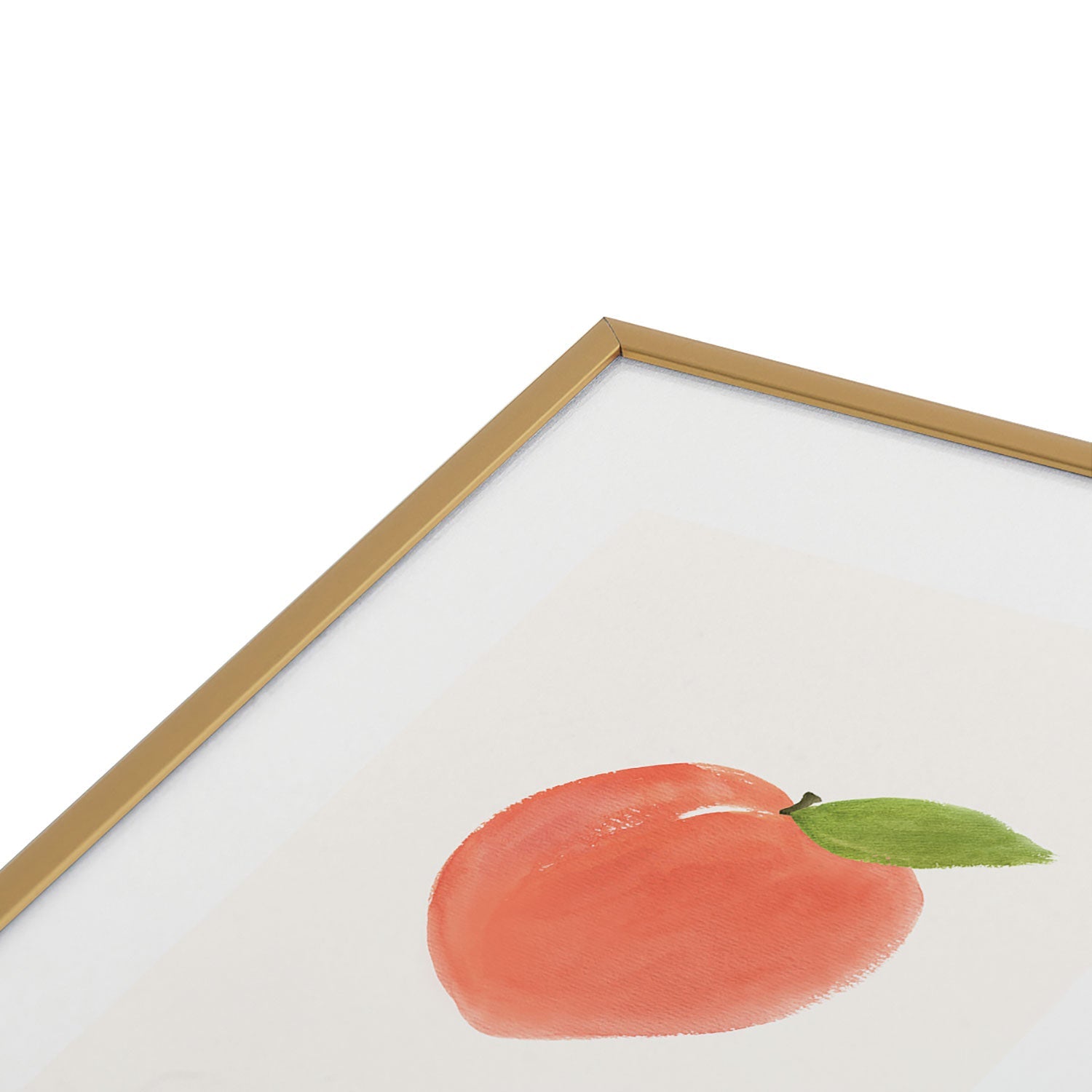 Intemporalis Peach Fruit Watercolor Painting Metal Framed Art Print