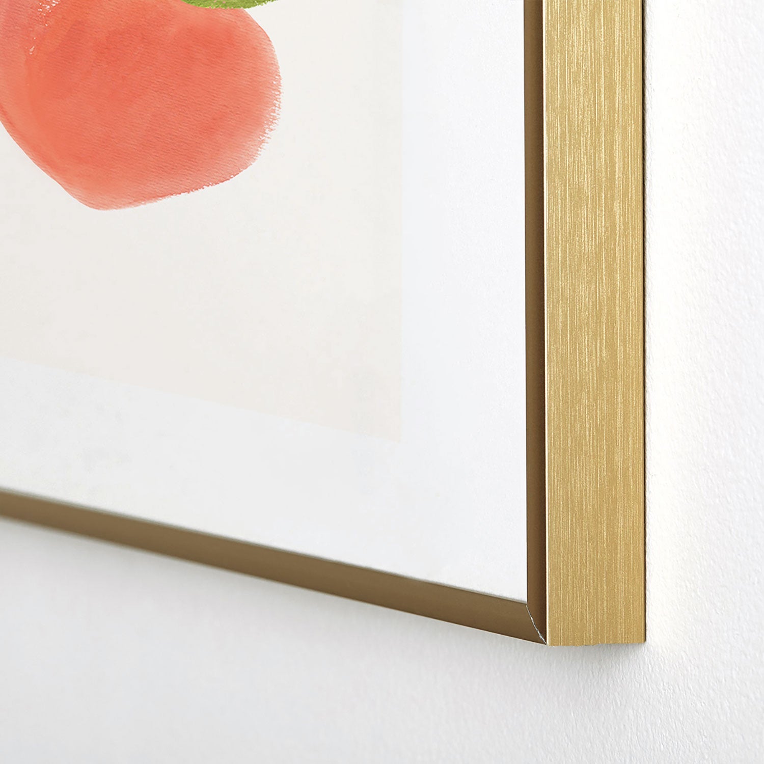 Intemporalis Peach Fruit Watercolor Painting Metal Framed Art Print