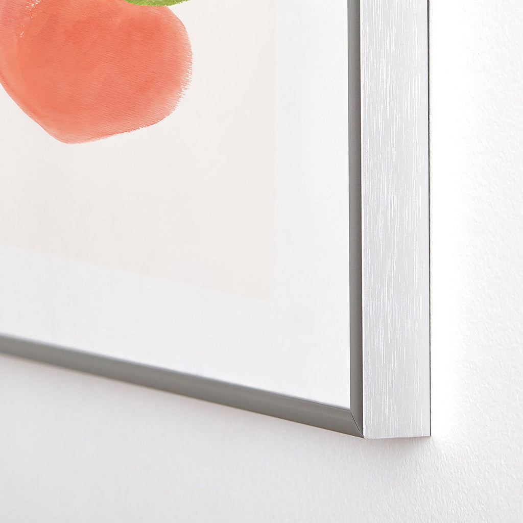Intemporalis Peach Fruit Watercolor Painting Metal Framed Art Print