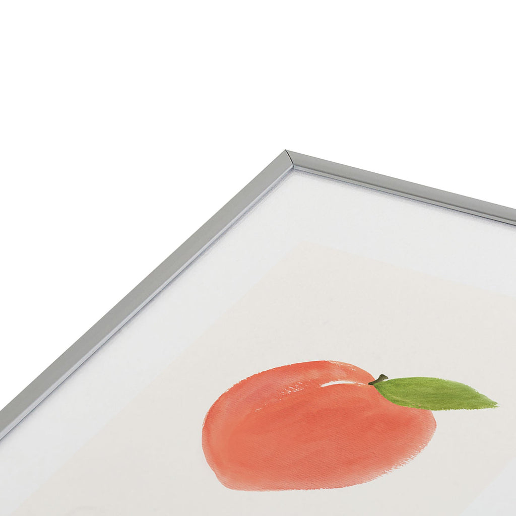 Intemporalis Peach Fruit Watercolor Painting Metal Framed Art Print