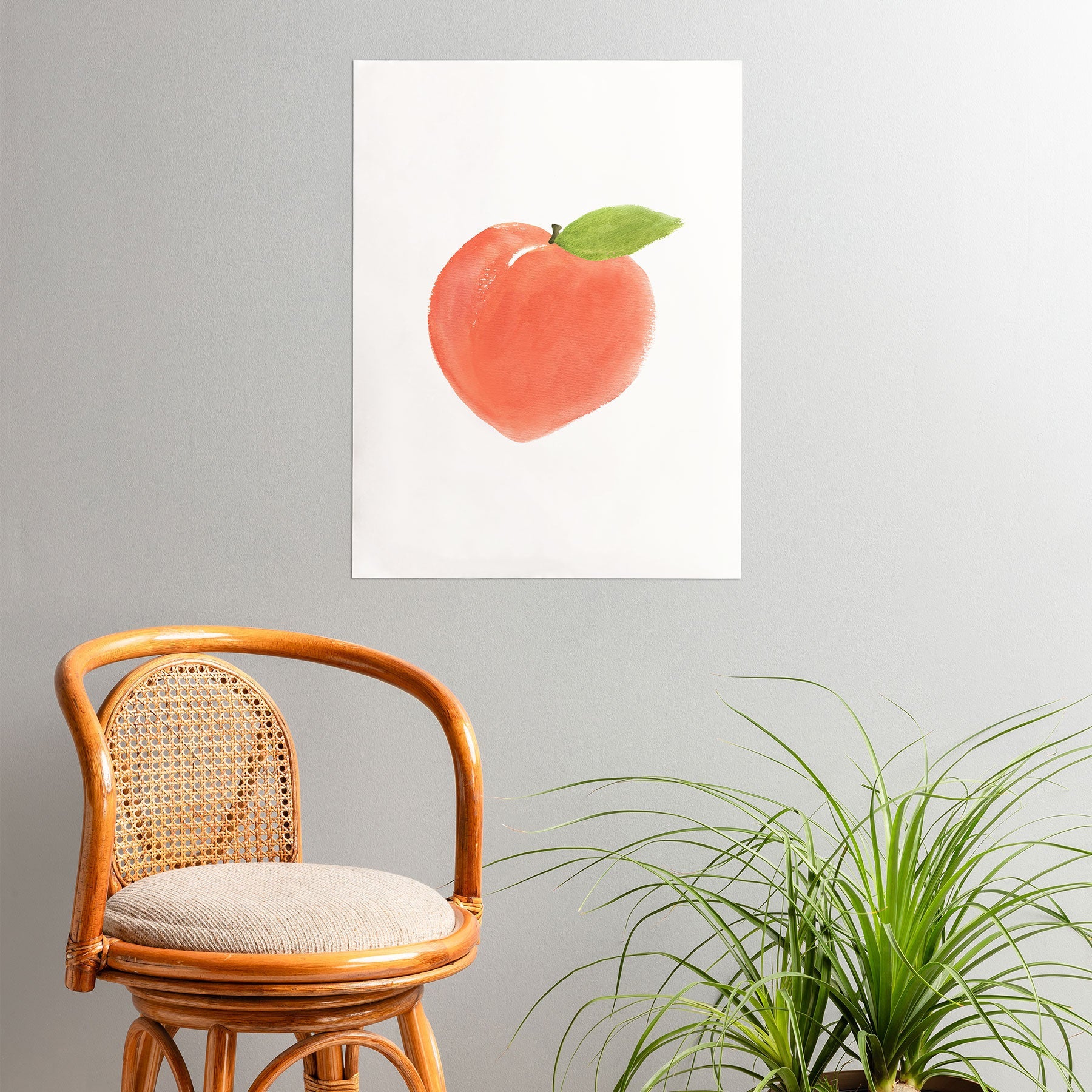 Intemporalis Peach Fruit Watercolor Painting Poster