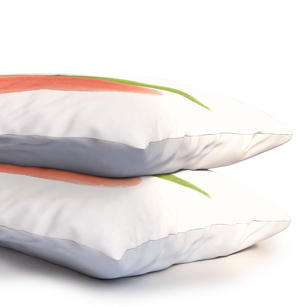 Intemporalis Peach Fruit Watercolor Painting Pillow Shams