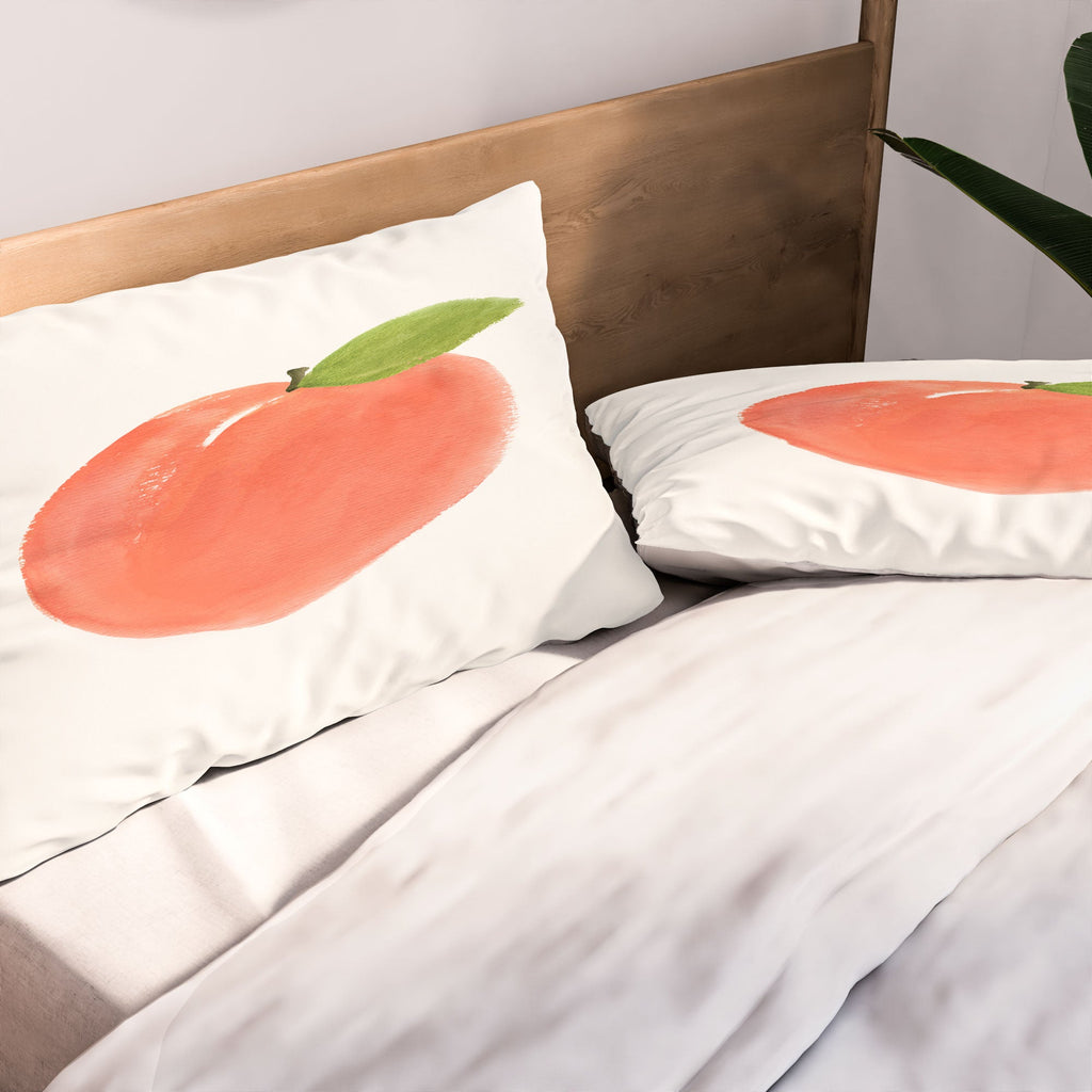 Intemporalis Peach Fruit Watercolor Painting Pillow Shams
