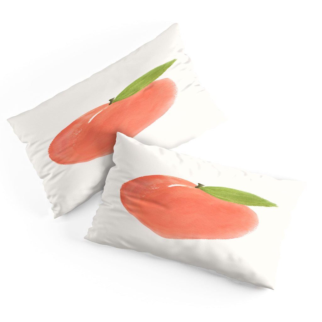 Intemporalis Peach Fruit Watercolor Painting Pillow Shams