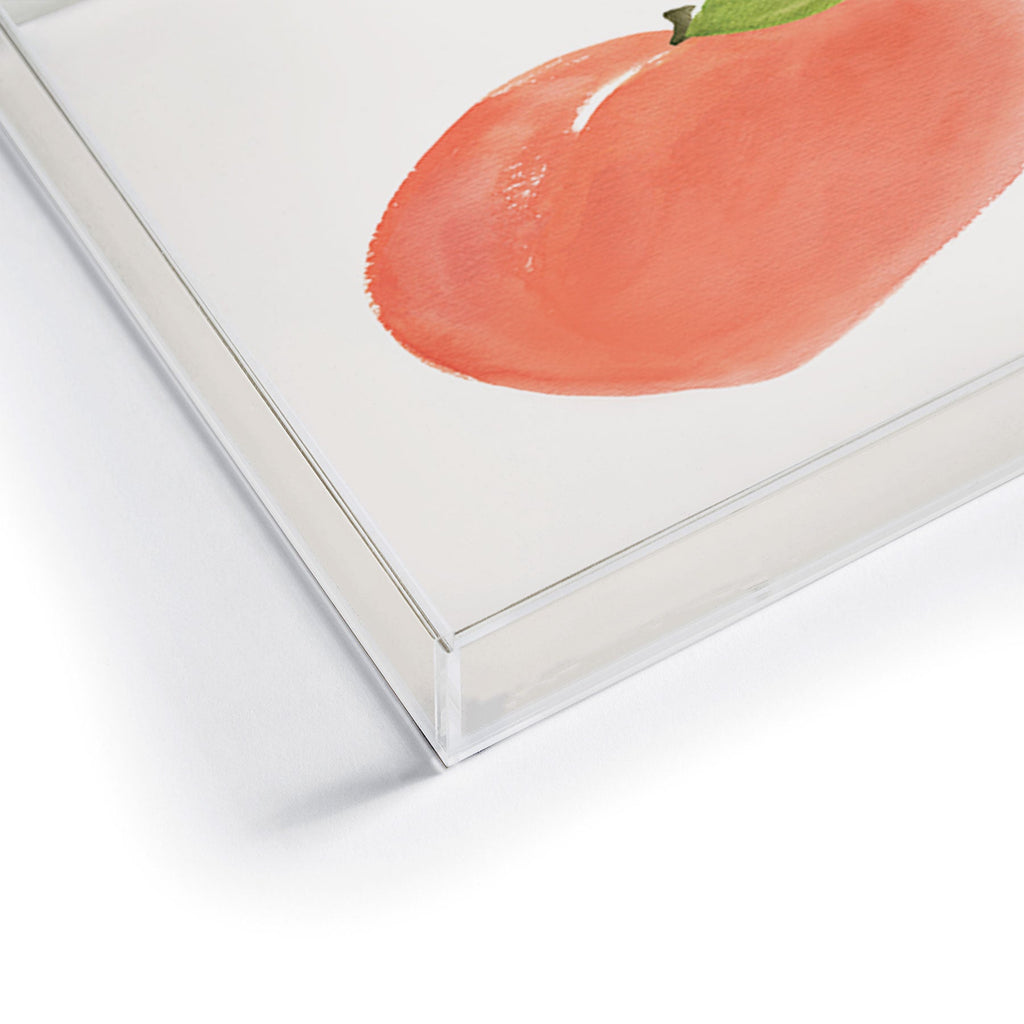 Intemporalis Peach Fruit Watercolor Painting Acrylic Tray