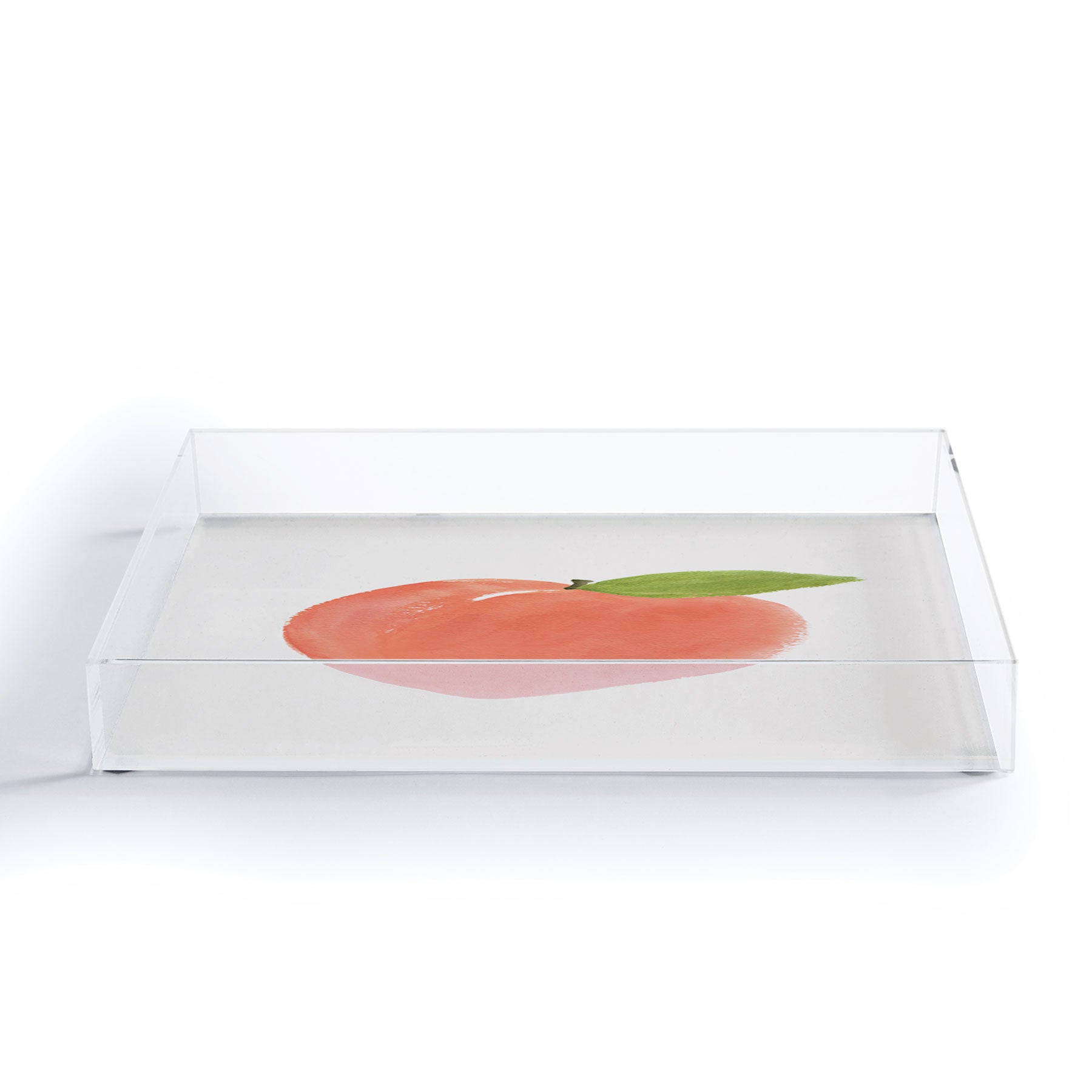 Intemporalis Peach Fruit Watercolor Painting Acrylic Tray