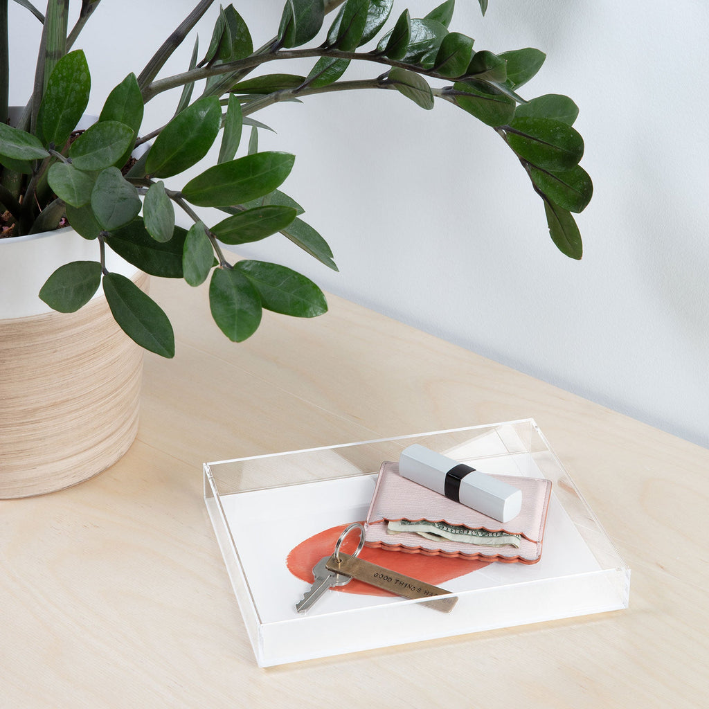 Intemporalis Peach Fruit Watercolor Painting Acrylic Tray