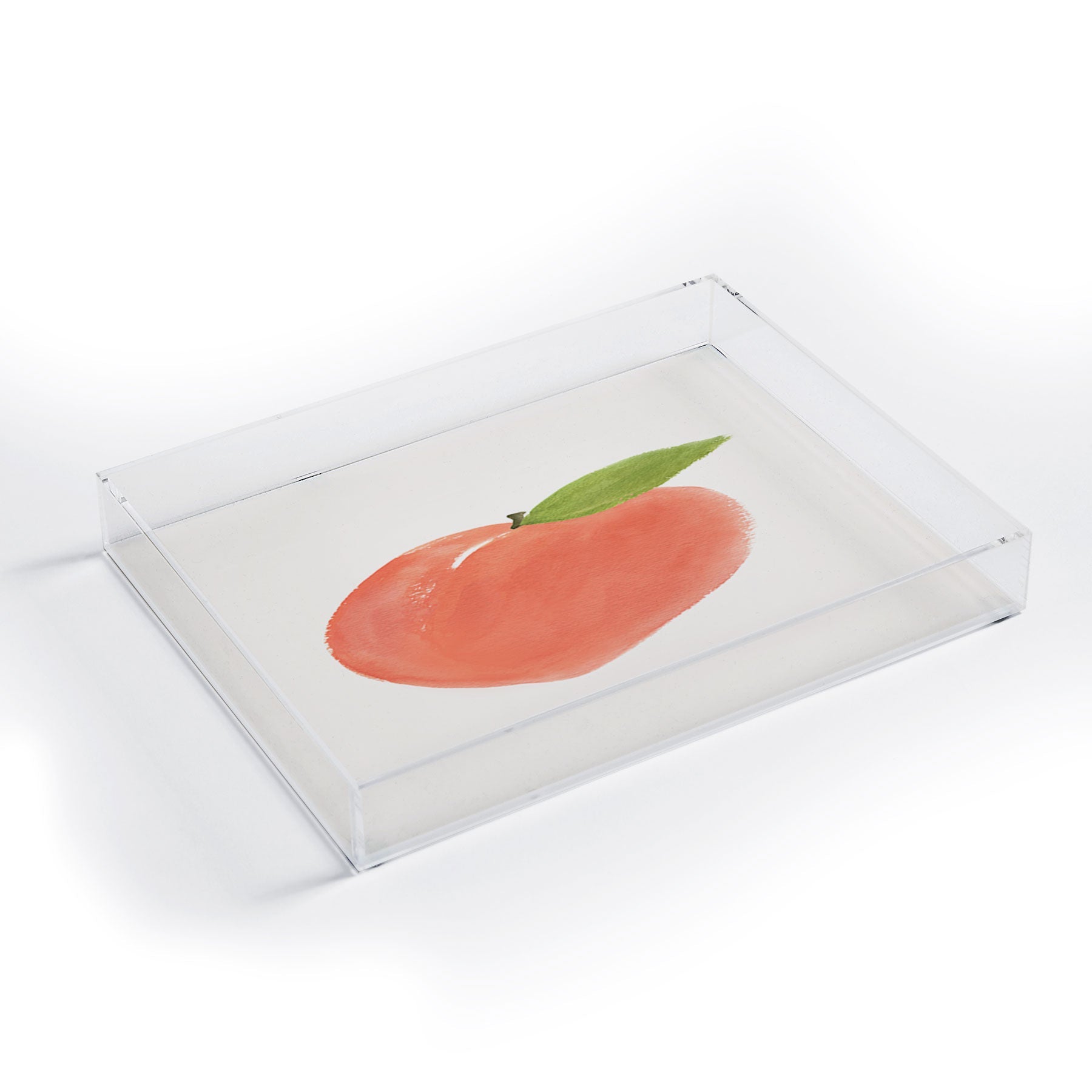 Intemporalis Peach Fruit Watercolor Painting Acrylic Tray