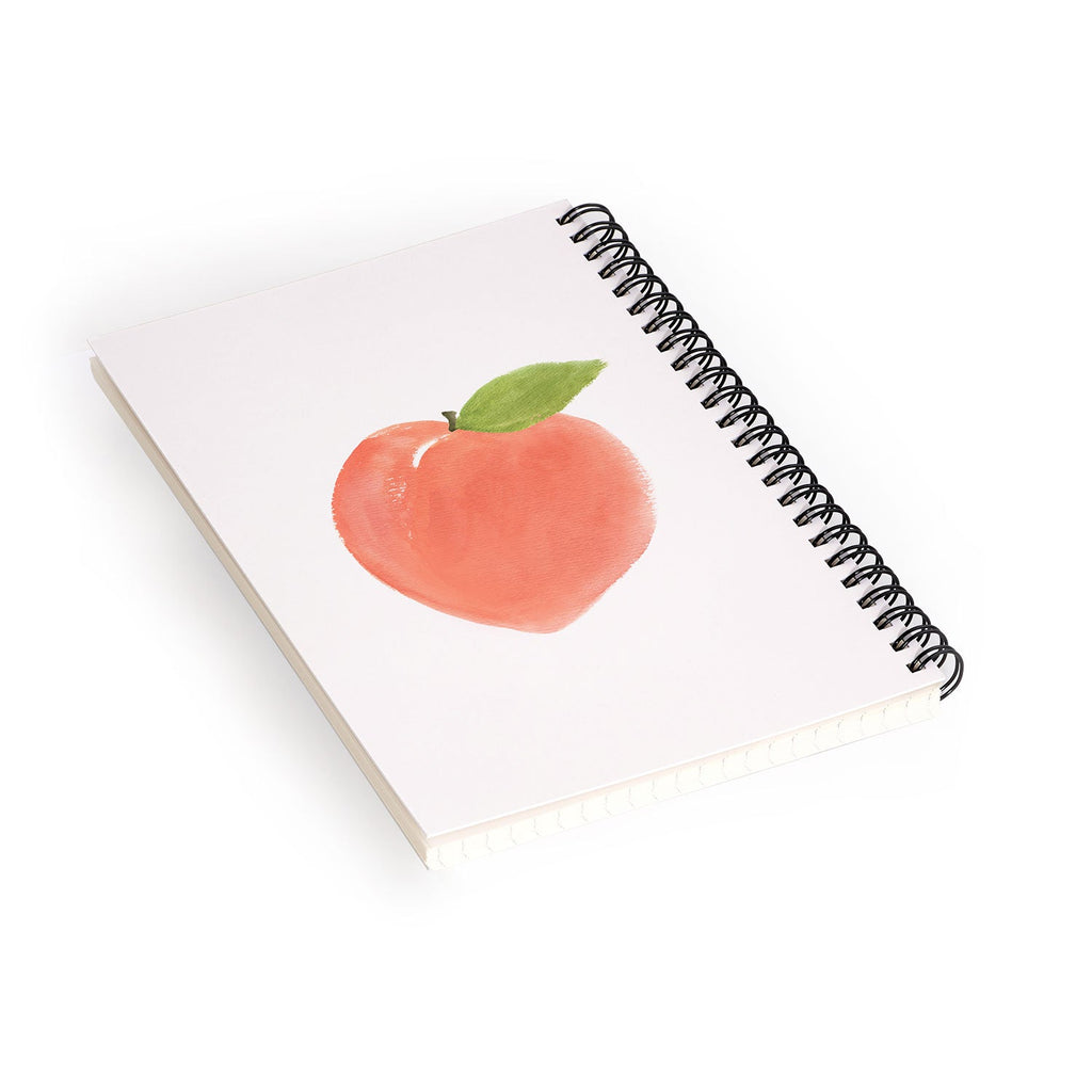 Intemporalis Peach Fruit Watercolor Painting Spiral Notebook