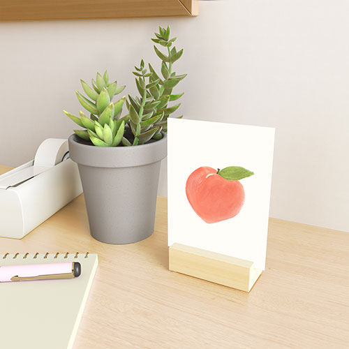 Intemporalis Peach Fruit Watercolor Painting Mini Art Print