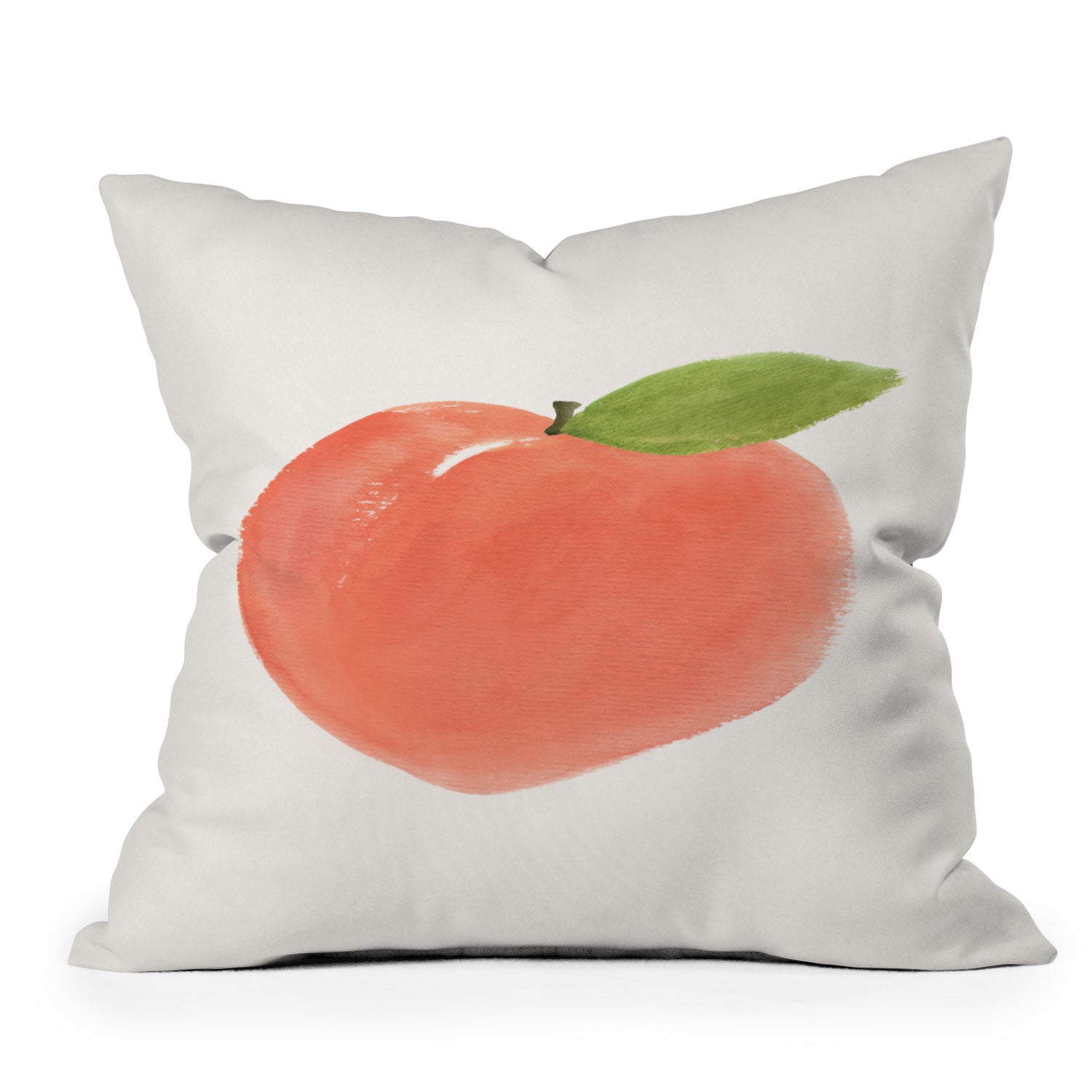 Intemporalis Peach Fruit Watercolor Painting Outdoor Throw Pillow