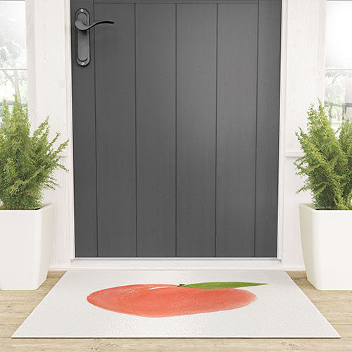 Intemporalis Peach Fruit Watercolor Painting Welcome Mat