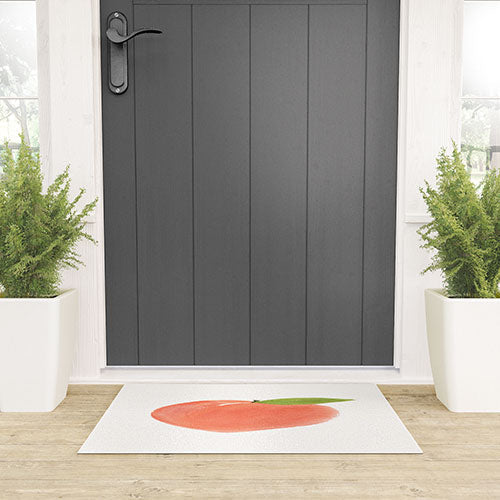 Intemporalis Peach Fruit Watercolor Painting Welcome Mat
