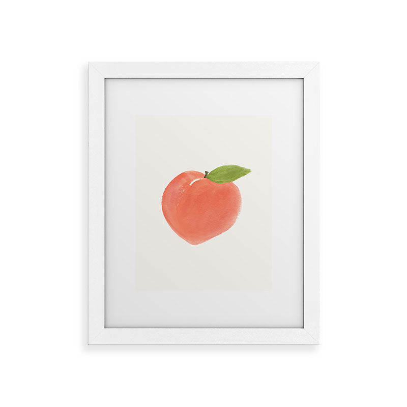 Intemporalis Peach Fruit Watercolor Painting Framed Art Print