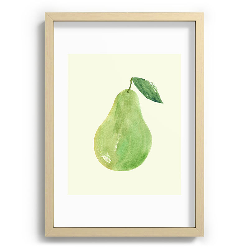 Intemporalis Pear Watercolor Illustration Recessed Framing Rectangle
