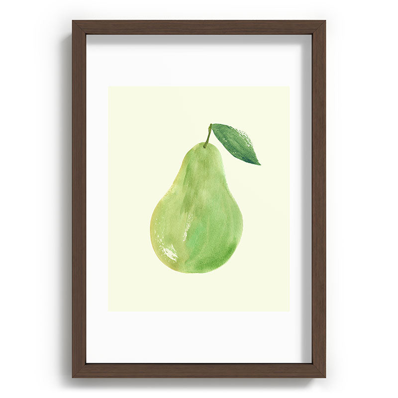 Intemporalis Pear Watercolor Illustration Recessed Framing Rectangle