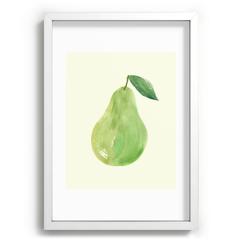 Intemporalis Pear Watercolor Illustration Recessed Framing Rectangle