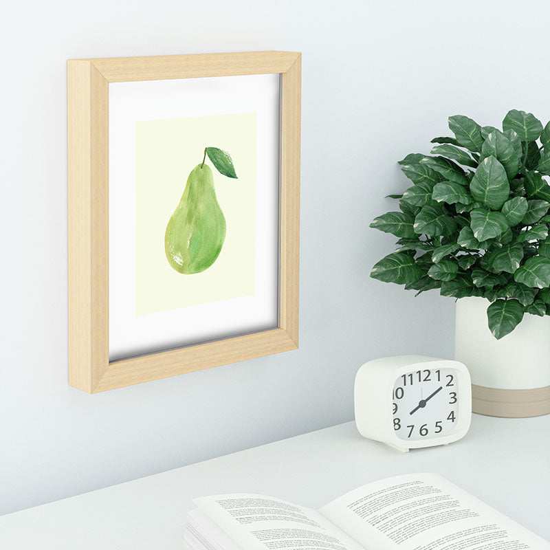 Intemporalis Pear Watercolor Illustration Recessed Framing Rectangle