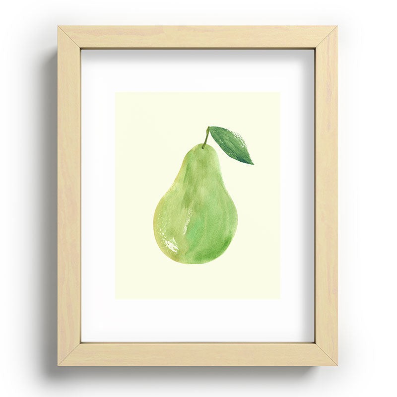 Intemporalis Pear Watercolor Illustration Recessed Framing Rectangle