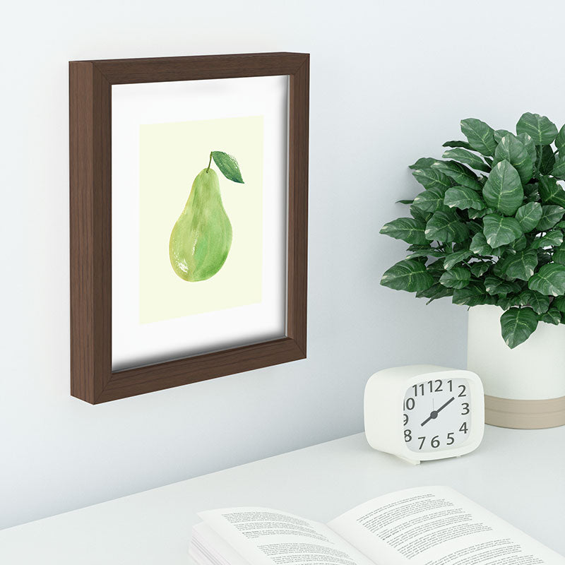 Intemporalis Pear Watercolor Illustration Recessed Framing Rectangle