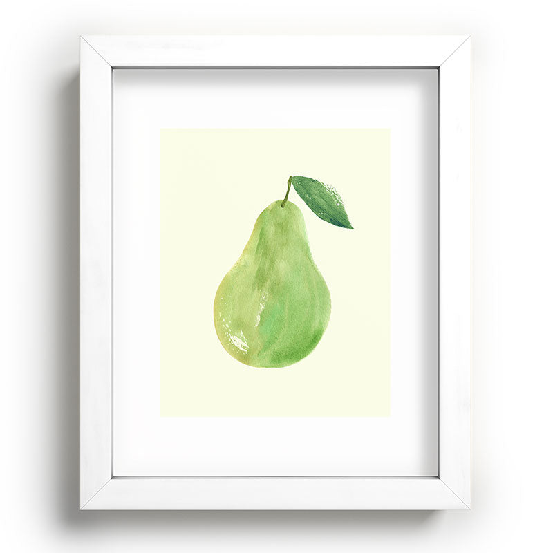 Intemporalis Pear Watercolor Illustration Recessed Framing Rectangle