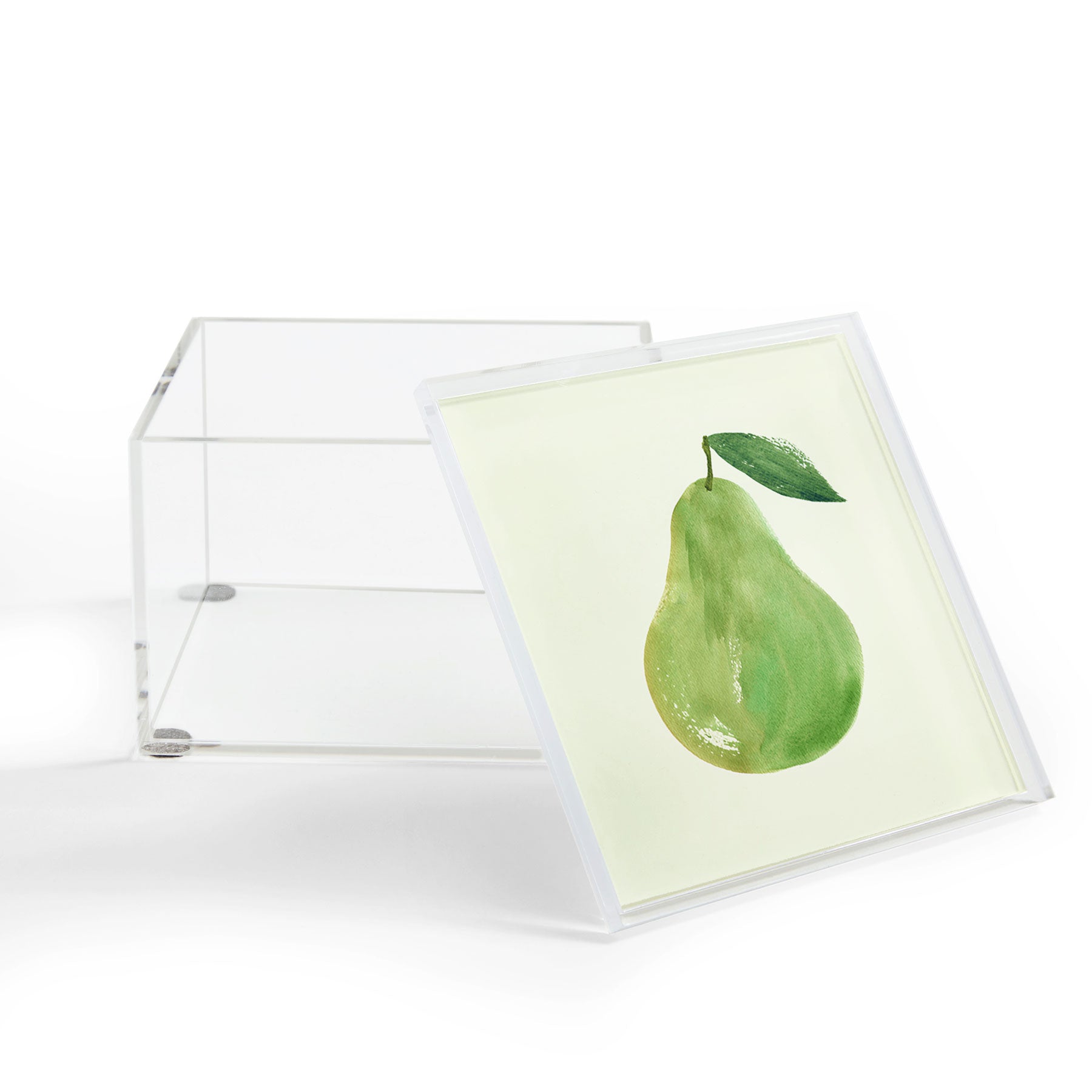 Intemporalis Pear Watercolor Illustration Acrylic Box