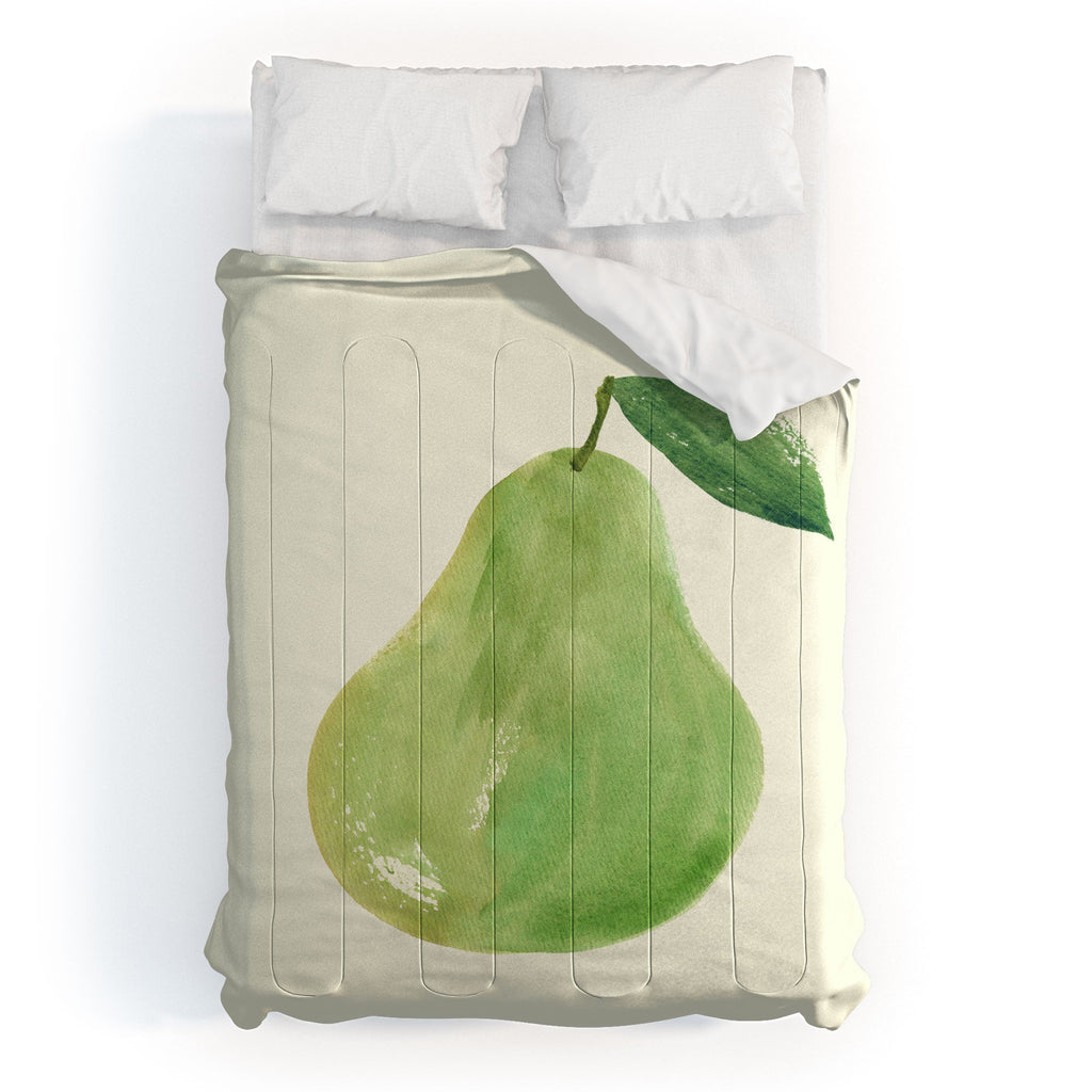 Intemporalis Pear Watercolor Illustration Comforter