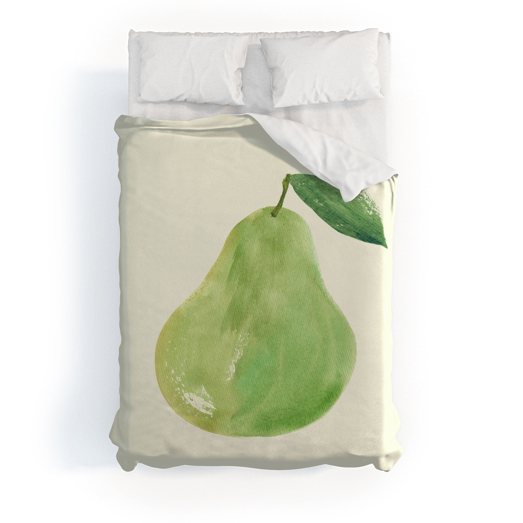 Intemporalis Pear Watercolor Illustration Duvet Cover