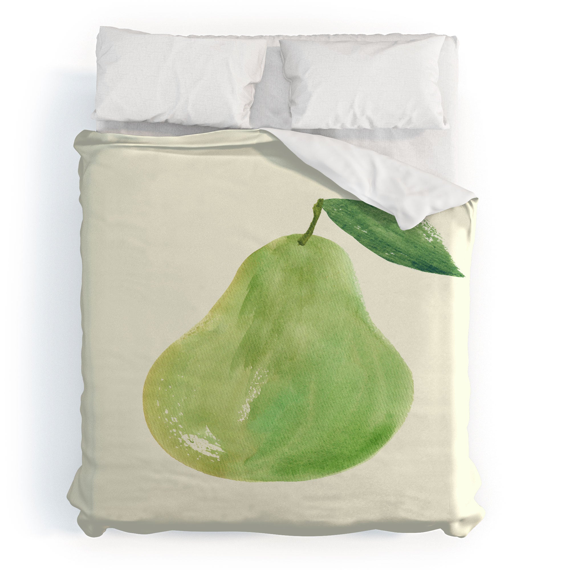 Intemporalis Pear Watercolor Illustration Duvet Cover
