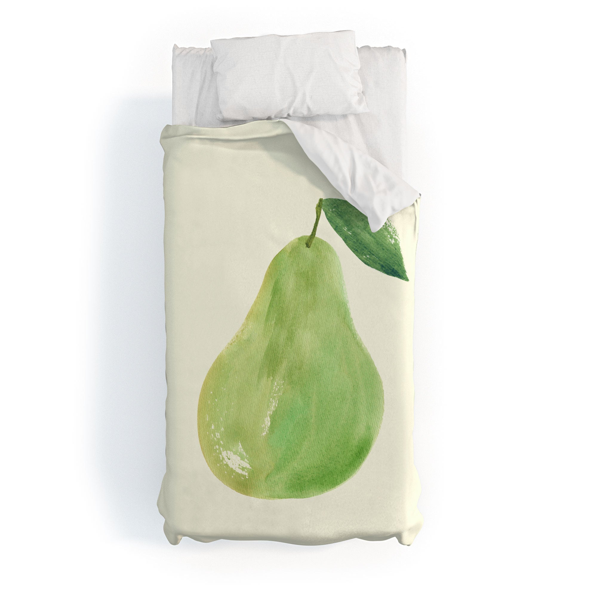 Intemporalis Pear Watercolor Illustration Duvet Cover