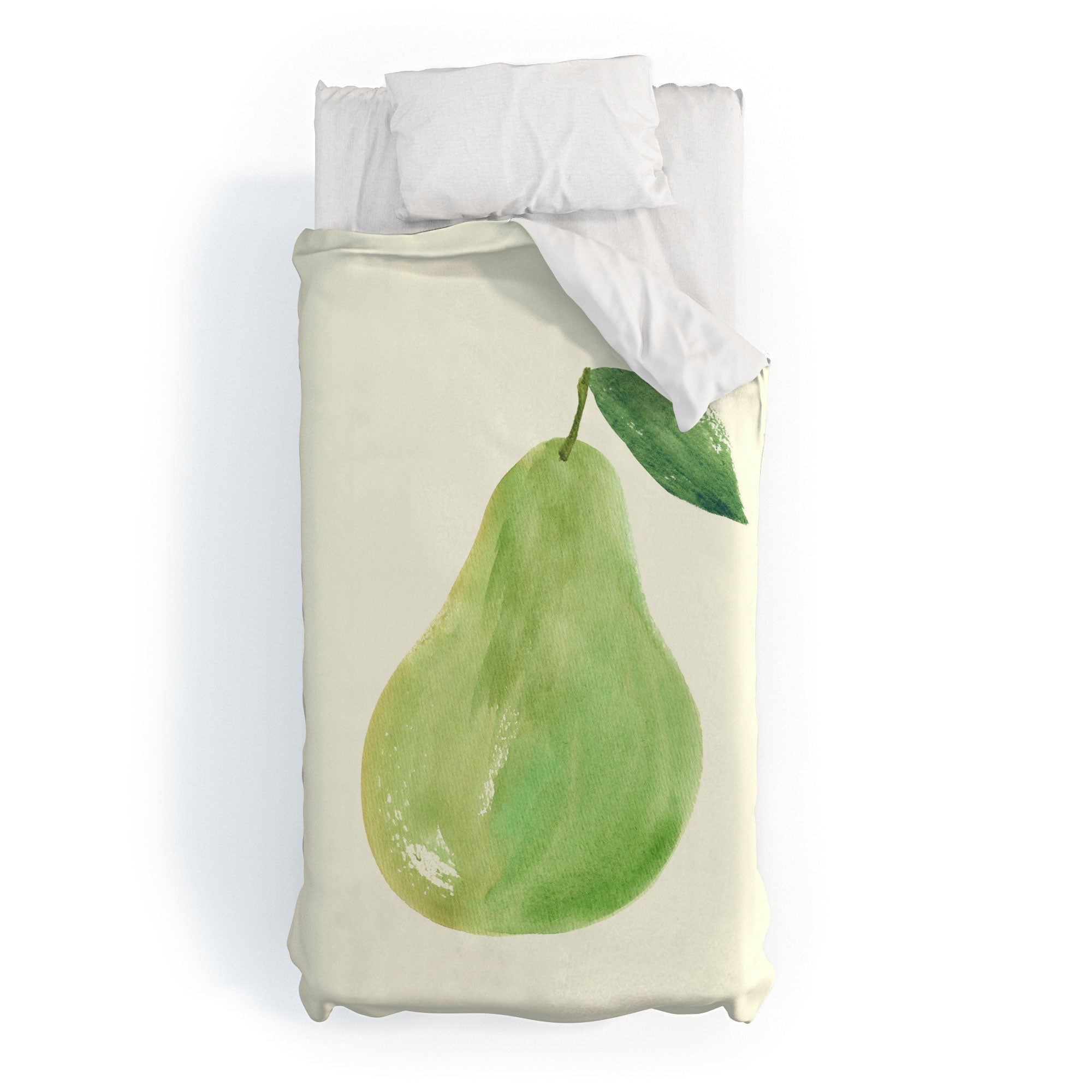 Intemporalis Pear Watercolor Illustration Duvet Cover