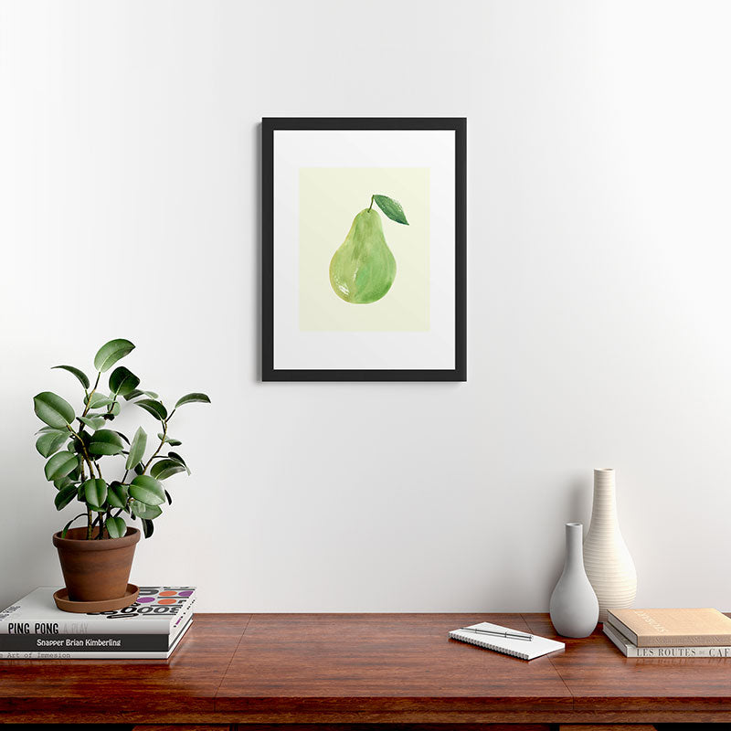 Intemporalis Pear Watercolor Illustration Framed Art Print